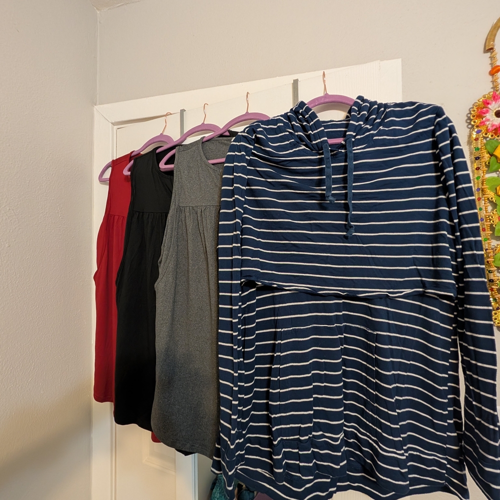 Bundle Of 3 Breastfeeding Tanks And 1 Hoodie